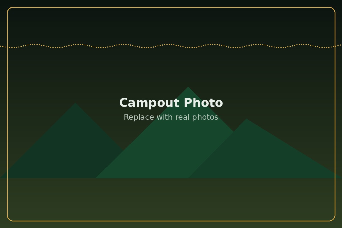 Scouts at a campout cooking together